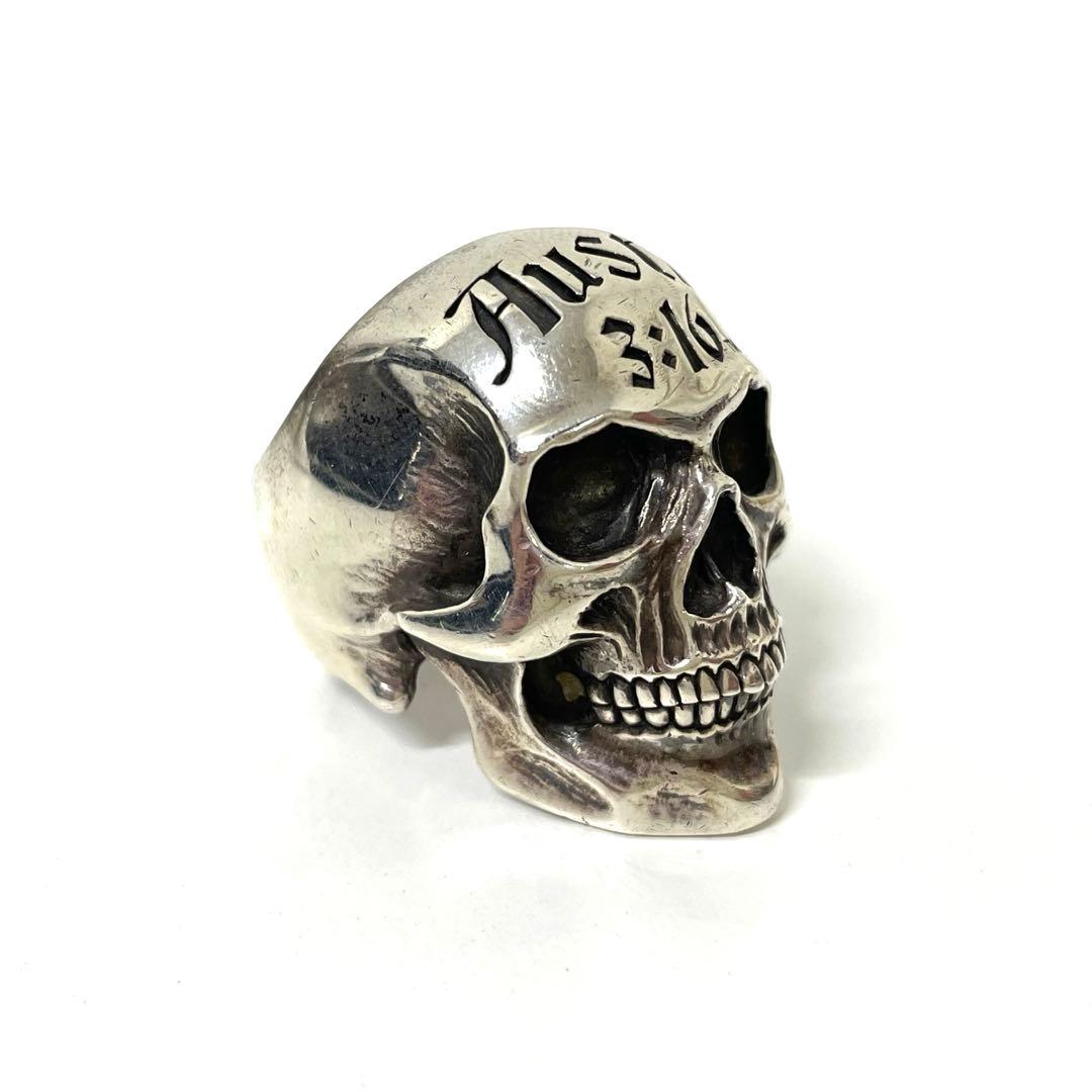 【TK】シルバーリング　スティーブ・オースチスカルリング　ストーンコールド