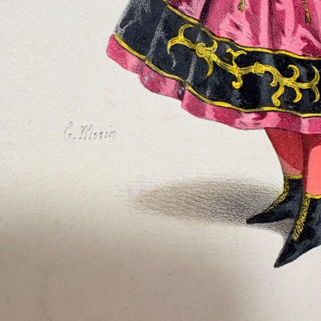 アンティーク フランス 版画 Dahlouse 仮面舞踏会