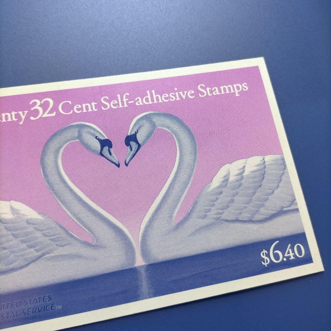 4678 外国切手 アメリカ USA 1997年 白鳥のハート20面入切手帳