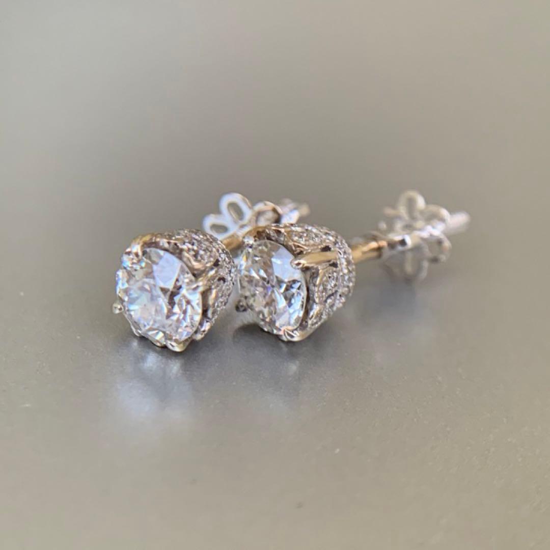 victorianboxベルエポックスタイルダイヤモンドピアス