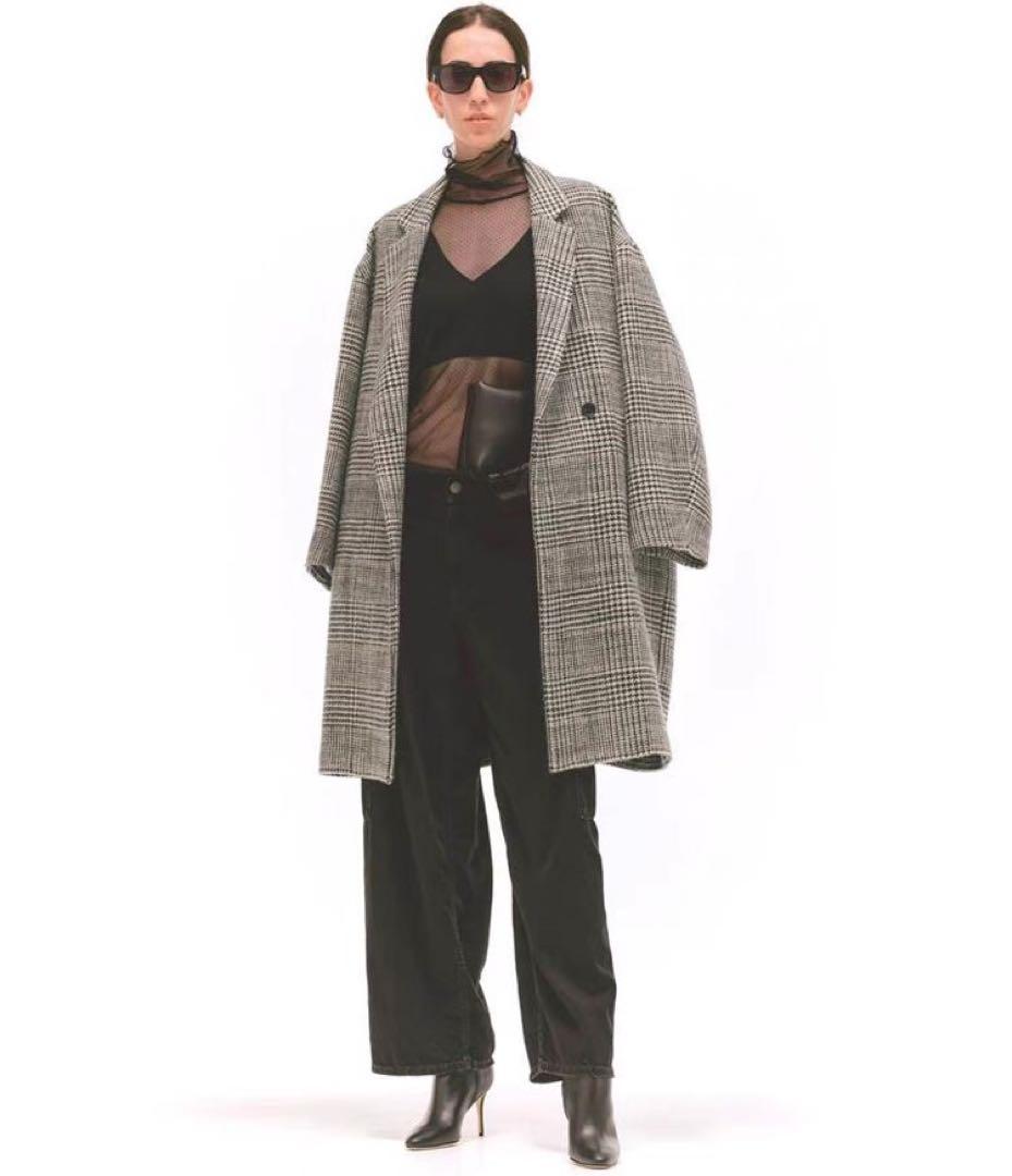 アパルトモン　LISIERE CHECK W COAT ウールコート