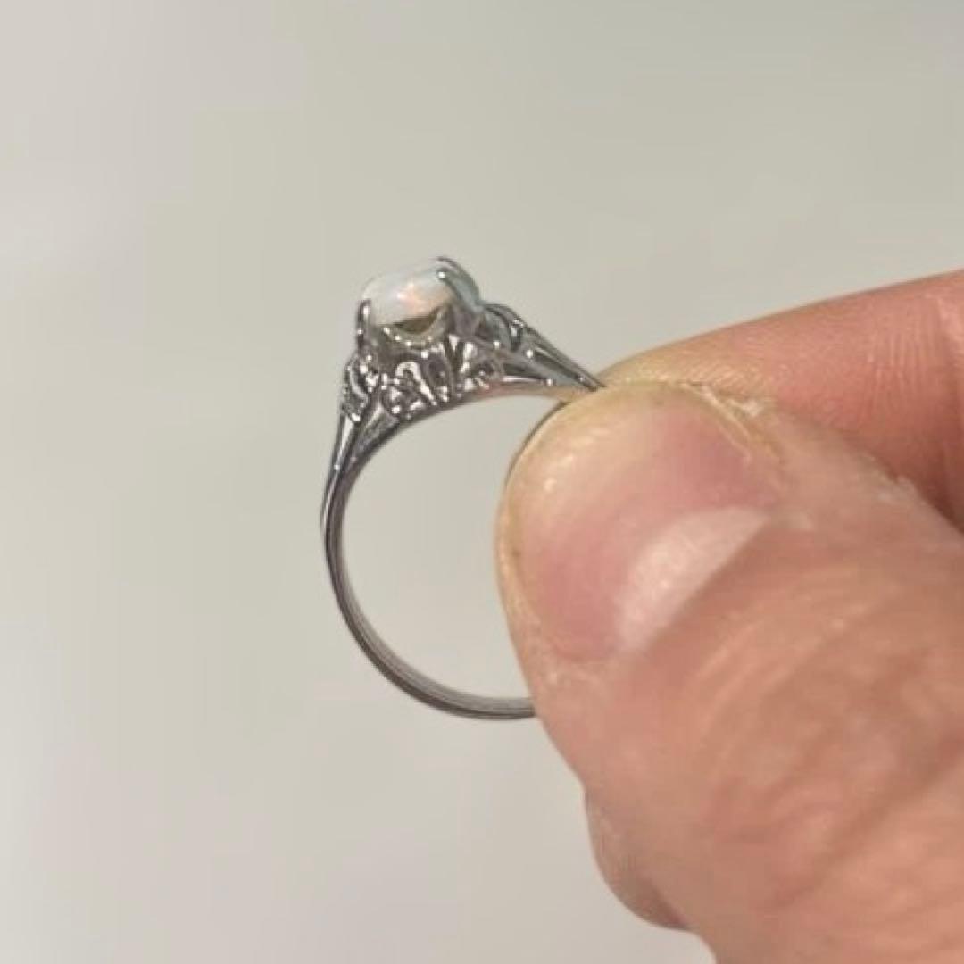 K14 WG ホワイトゴールド 指輪 リング オパール 未検査品