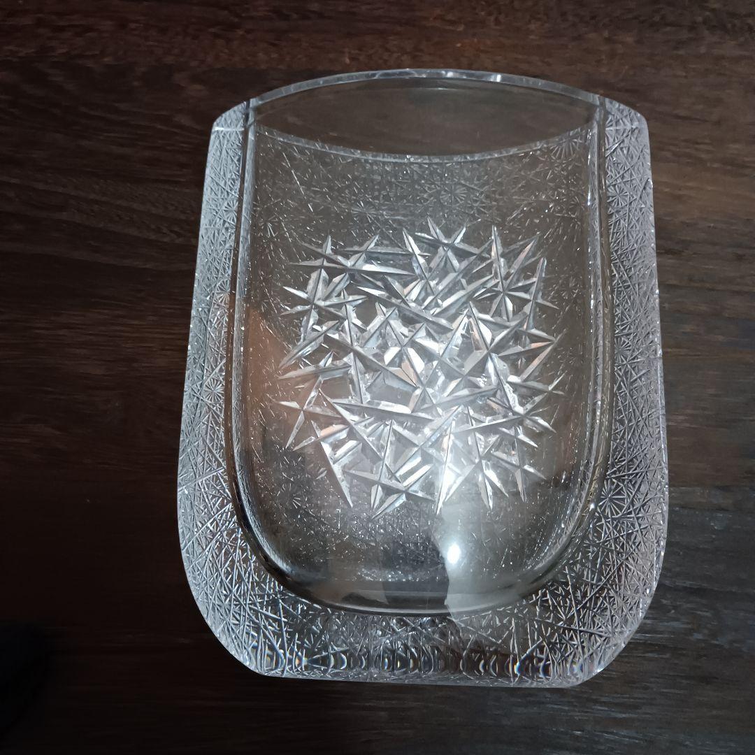 HOYAクリスタル フラワーベース 花瓶 佐々木文夫デザイン 高さ22cm希少