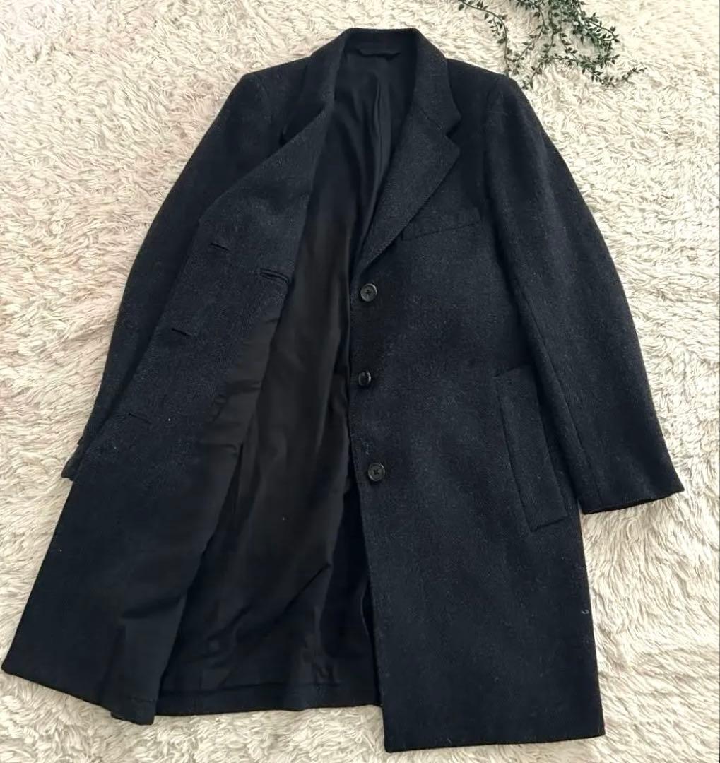 マーガレットハウエル ヘリンボーン ウール 比翼ボタン チェスターコート