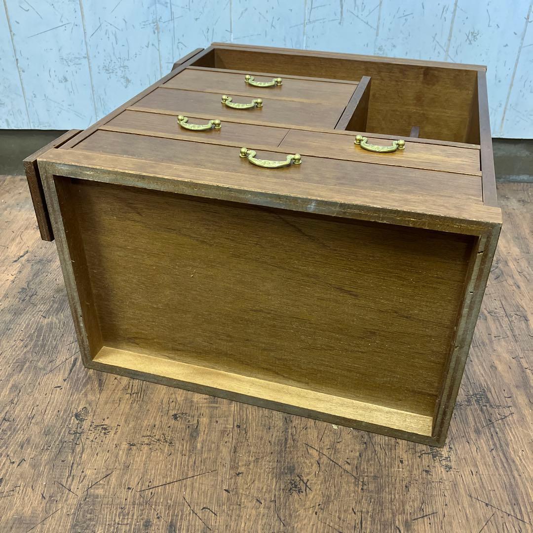 A-4 昭和レトロ ドロップリーフ式 テーブル 折りたたみ式 木製 収納棚