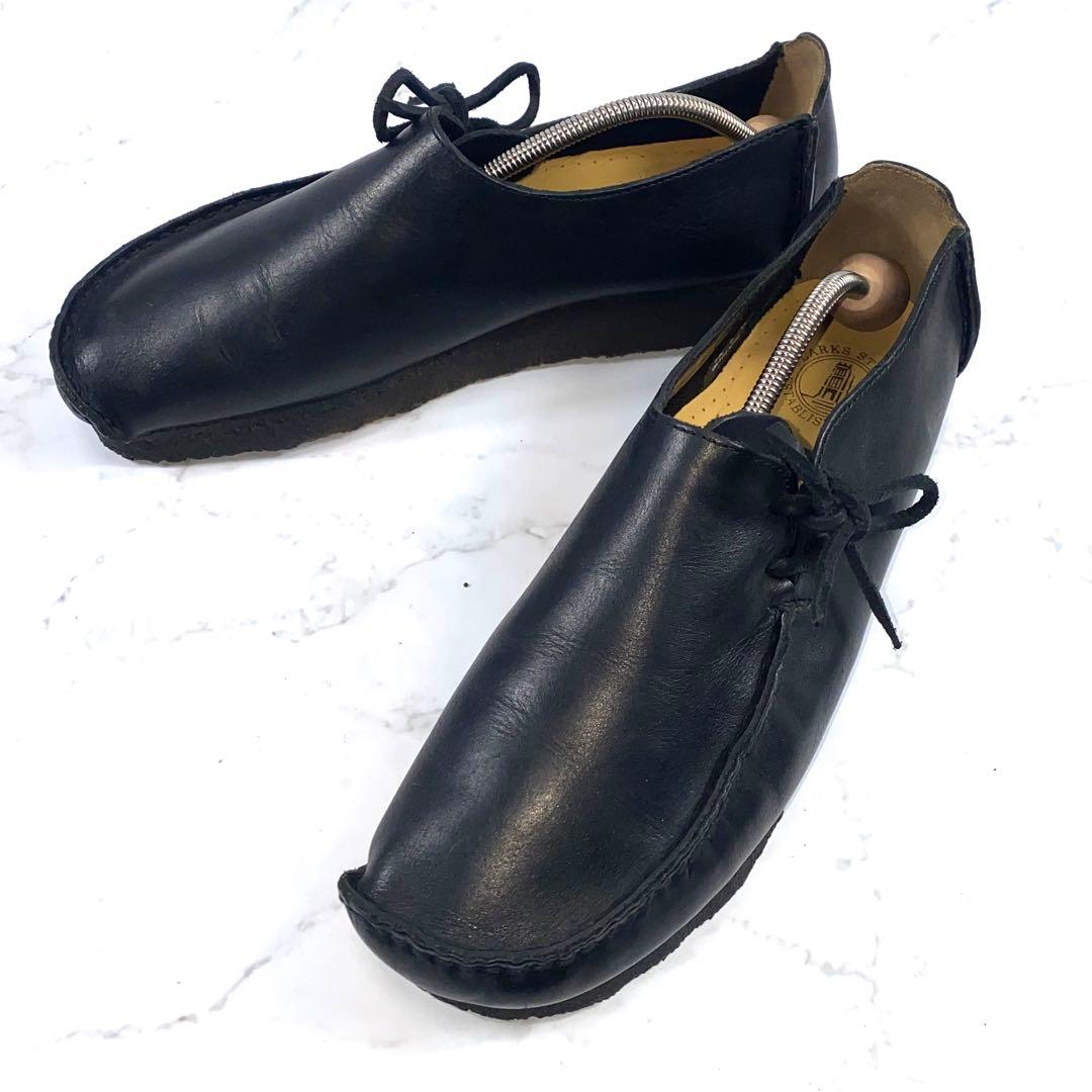 【美品】Clarks LUGGER BLK SMOOTH LEATHER 27