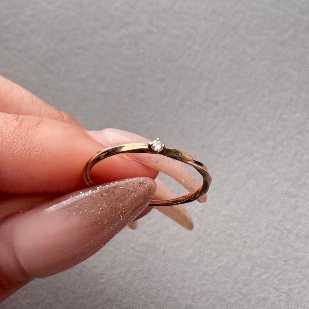 【限定値下】ete レイヤード　K10YG ダイヤモンド リング #9