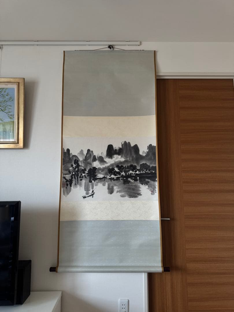 徐悲鴻 早期栄宝斋製 漓江春雨 木版水印