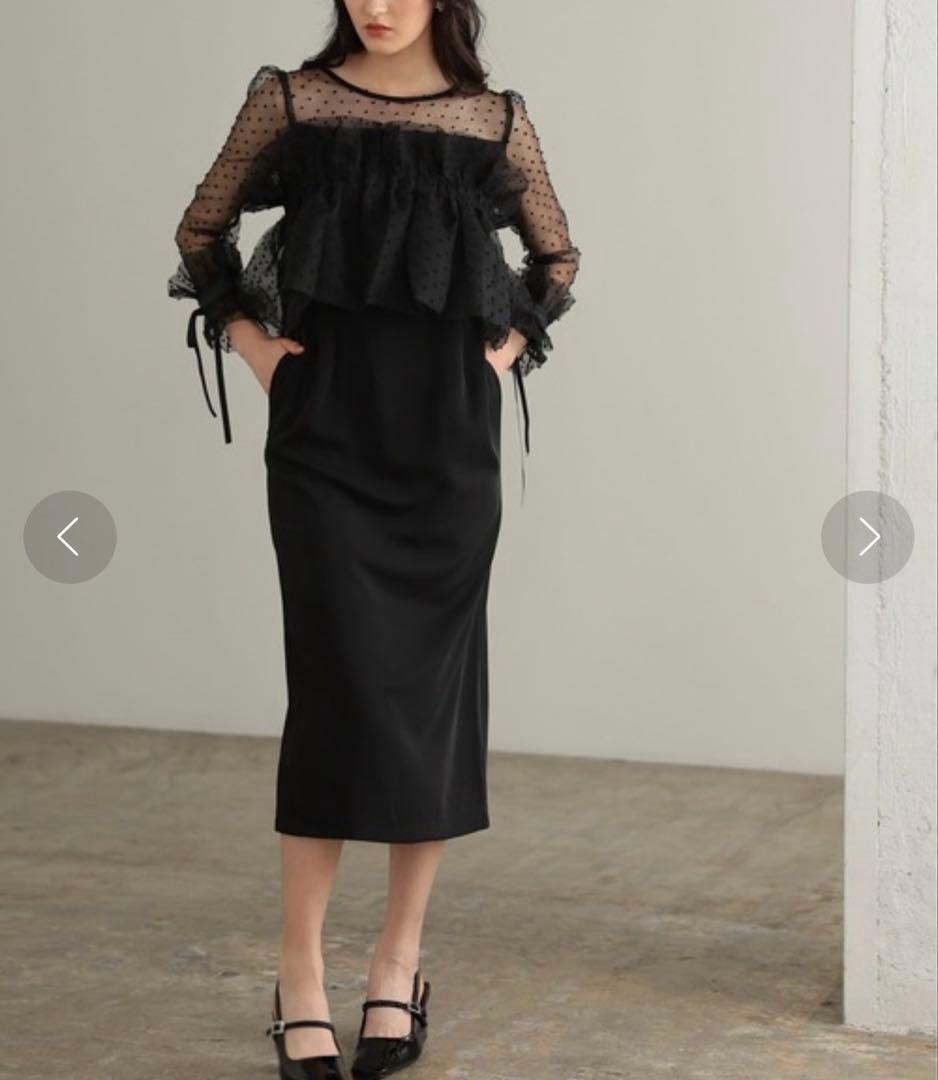 【しき】マルチウェイ チュールフリル付き パーティー オケージョンドレス