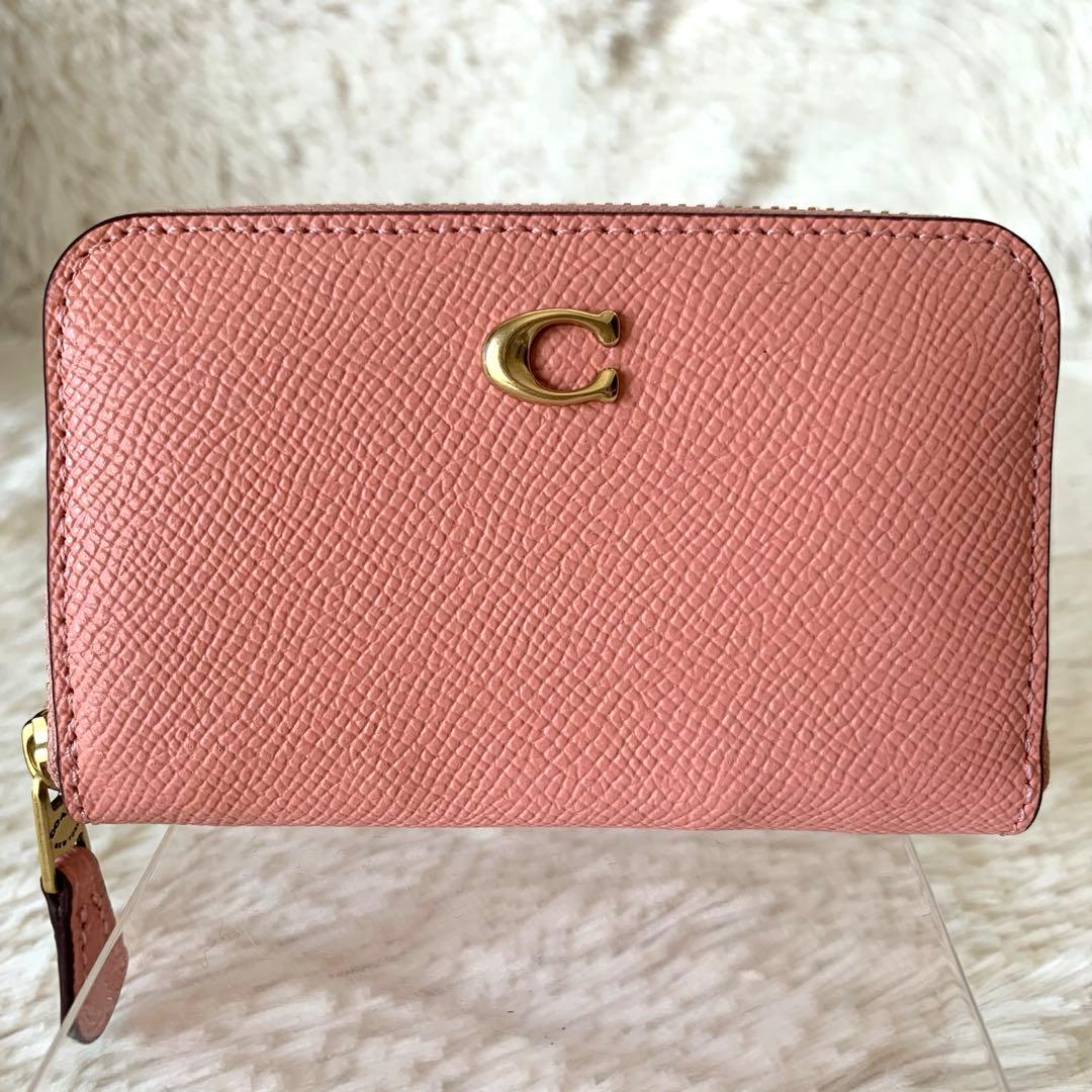 極美品【COACH】コーチ スモール ジップ アラウンド カード ケース