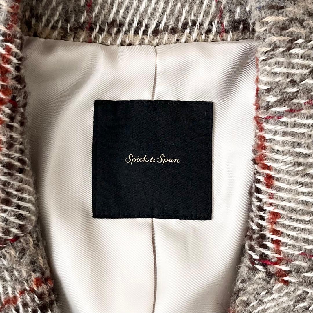 美品♪スピックアンドスパン　イタリア製生地　チェスターコート　ウール　ゆったりS