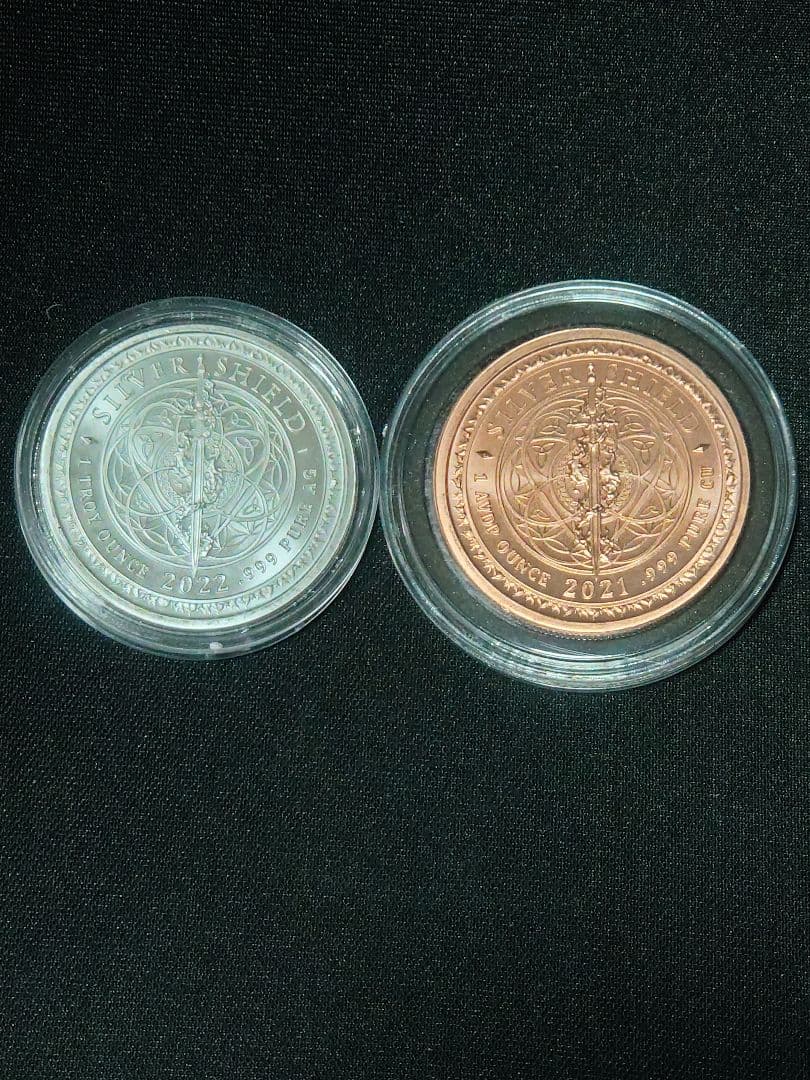 2022年 JUSTICE 正義の女神 1オンス銀貨銅貨セット