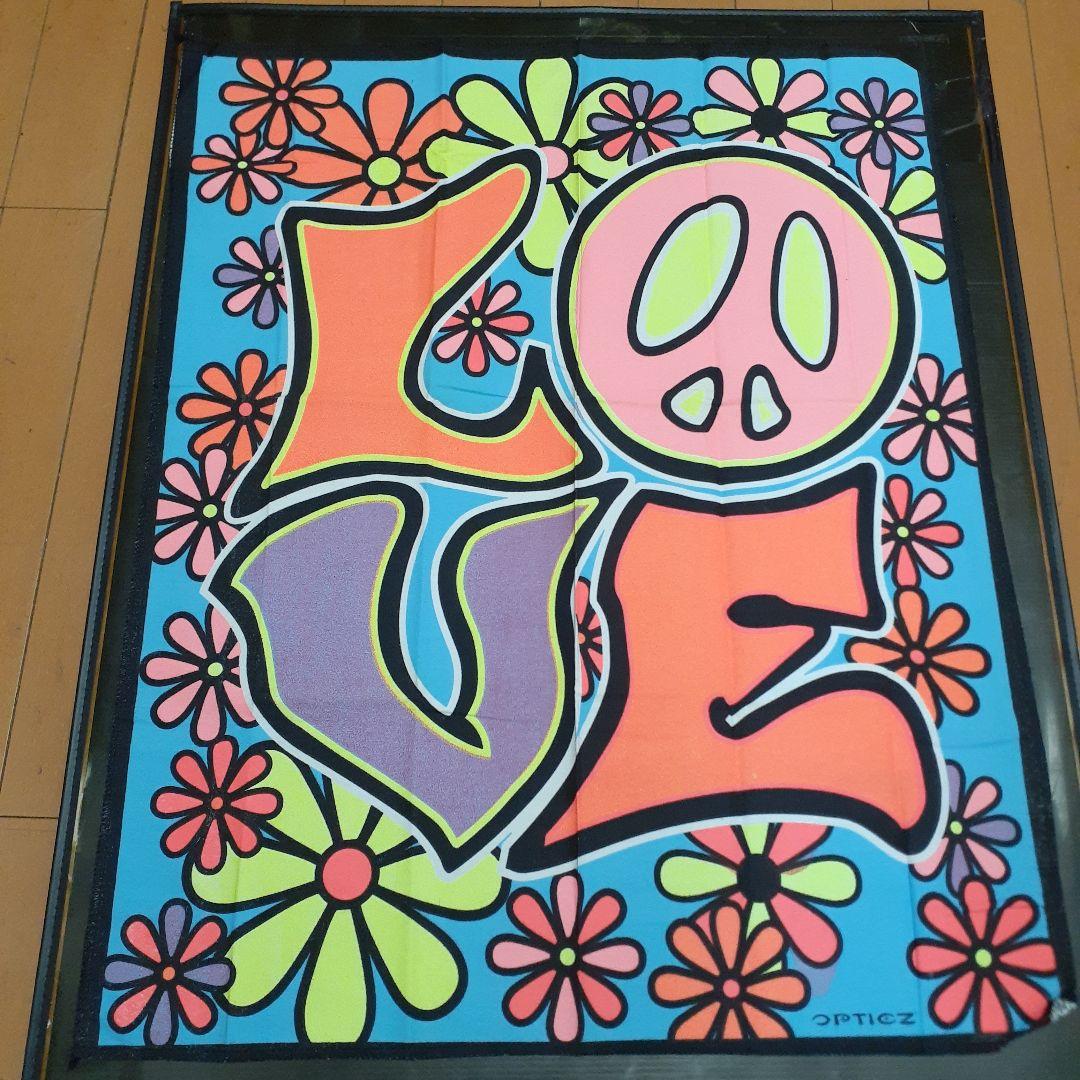 レア‼️ 夜光　LOVE&PEACE　フラワーポスター　サイケデリックポスター