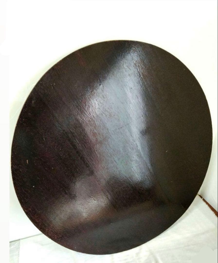 古道具　ちゃぶ台　時代物　昭和レトロ　直径88cm　折り畳み　机　座卓