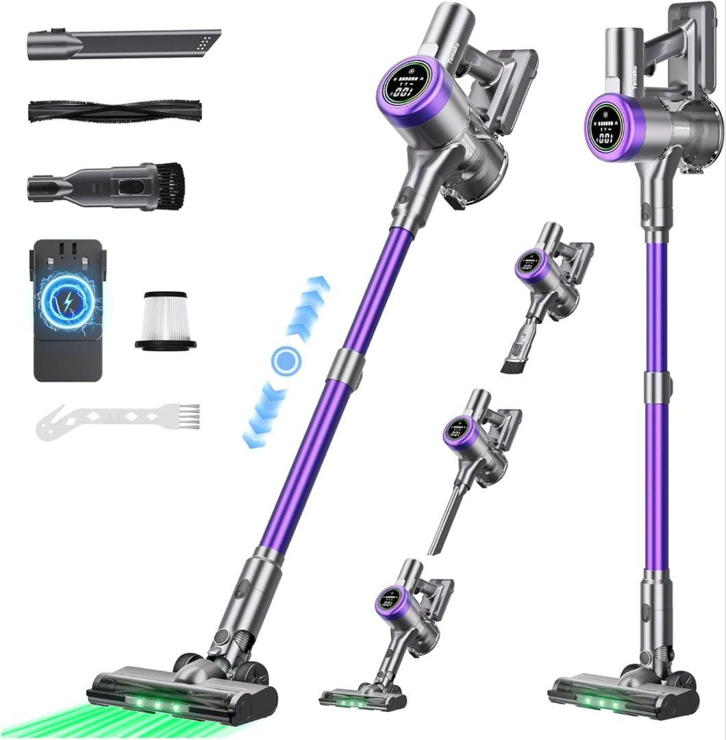 【新品】コードレス掃除機 80KPa超強力吸引／最大65分連続稼働／自立式／AI