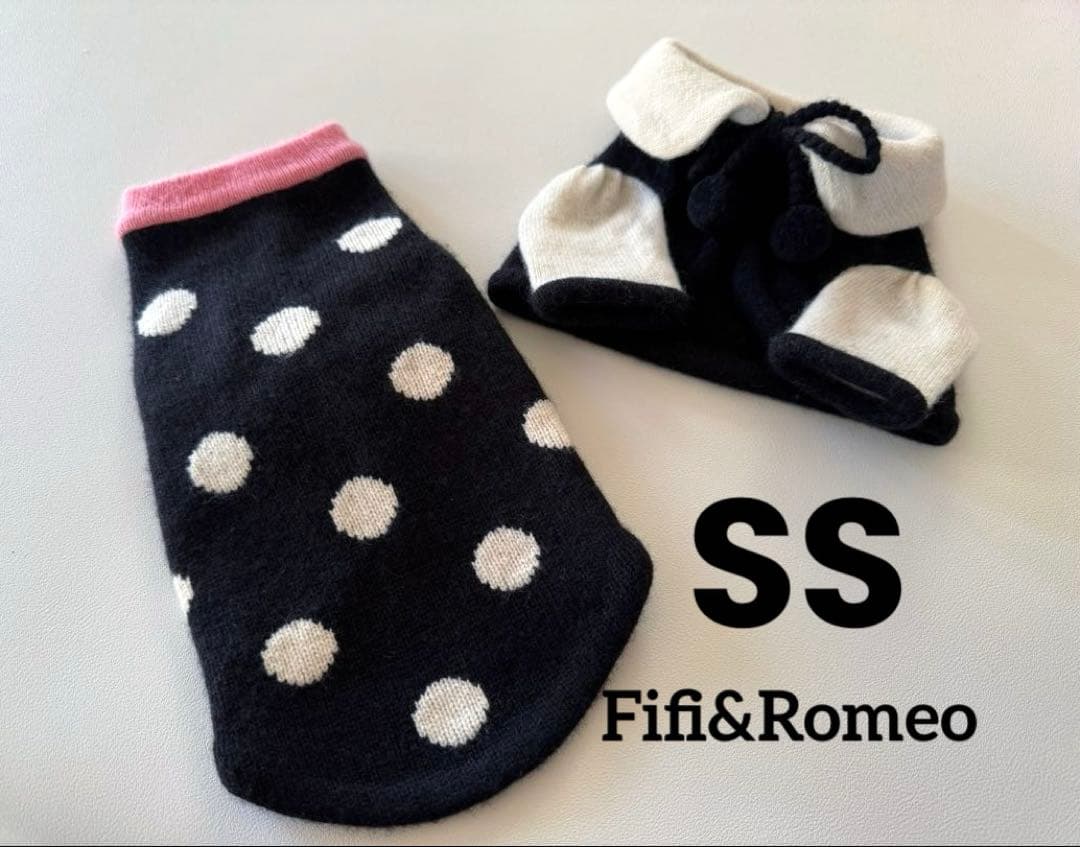 【ほぼ未使用】フィフィ&ロメオ カシミヤ100% ニット＋ボレロセット 黒 SS