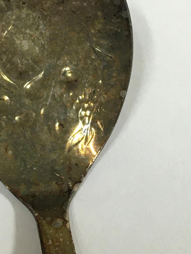 イギリス製 アンティークシルバープレート 台 スプーン ティー アールヌーヴォー