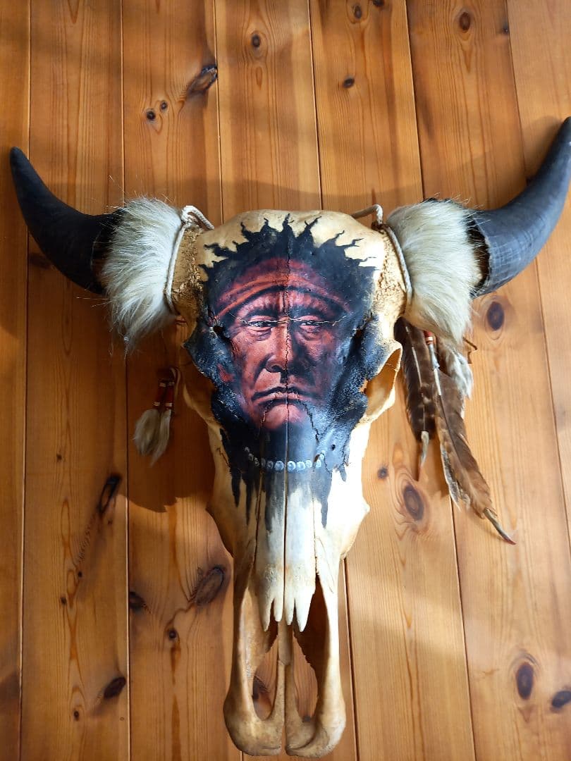 #バッファロースカル　#牛頭骨　#オブジェ　牛骨　2個セット