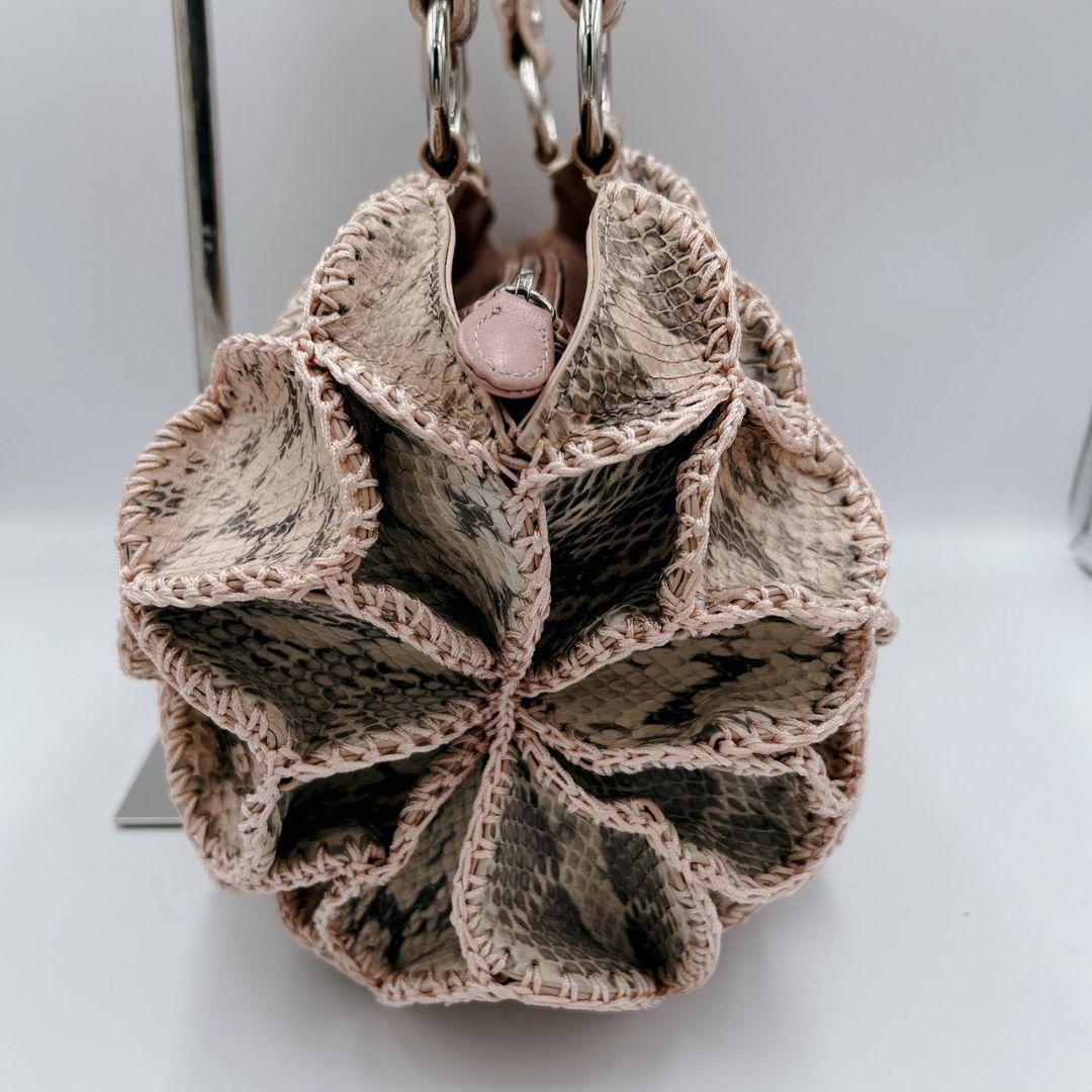 パイソン 蛇革 ハンドバッグ トート リアルレザー パッチワークデザイン