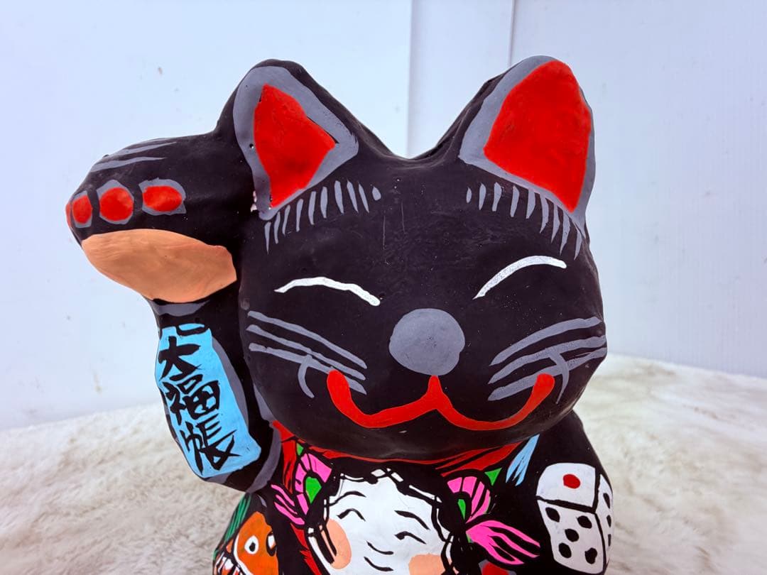 未使用保管品♪ 春日部張り子　招き猫