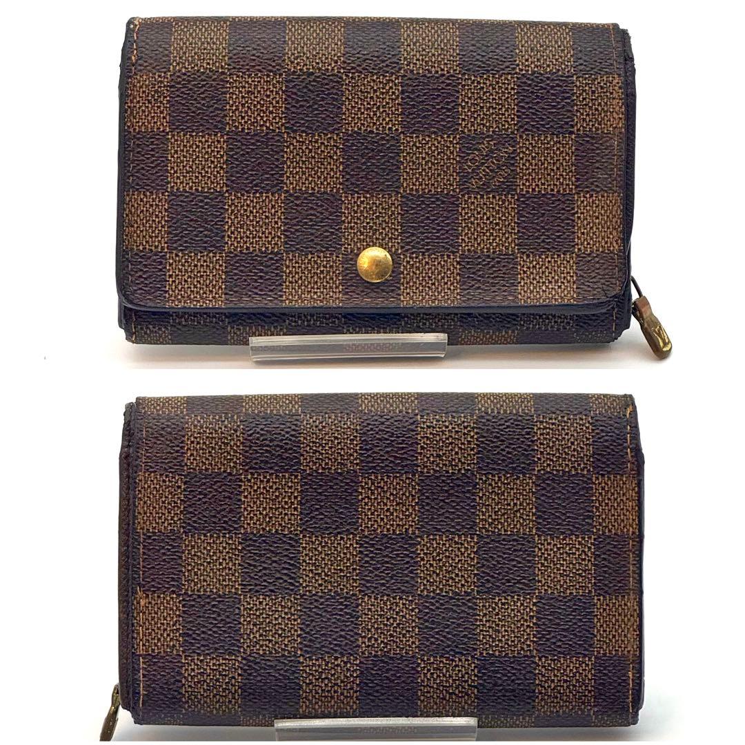 【お買得】 ルイヴィトン ダミエ ポルトモネ トレゾール 二つ折り財布