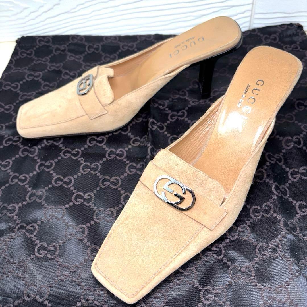 美品✨GUCCI グッチ ミュール サンダル GG 金具24.5cm