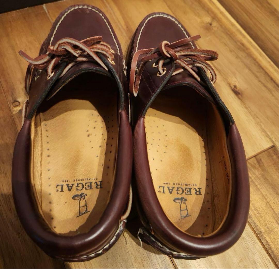 【美品】REGAL(リーガル) 26cm バーガンディ デッキシューズ