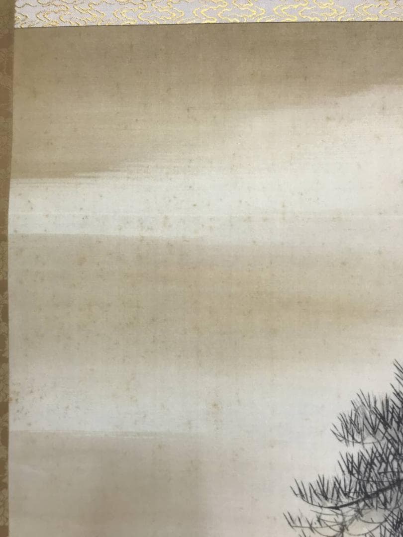 【真作】佐野五風/寿松図/山水図/掛軸/名家伝来/AC-310