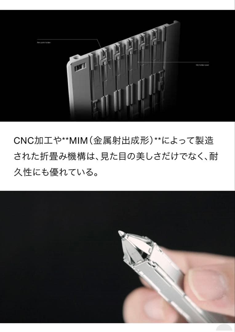 HANCEPT ZERO ハンセプトゼロ カード型変形ボールペン　ダークシルバー