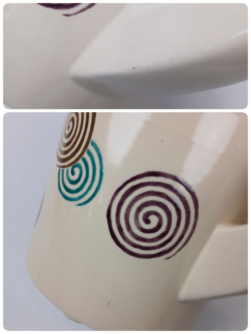 【美品】片口水次 茶道具 京焼 渦絵 山川巌 陶器製