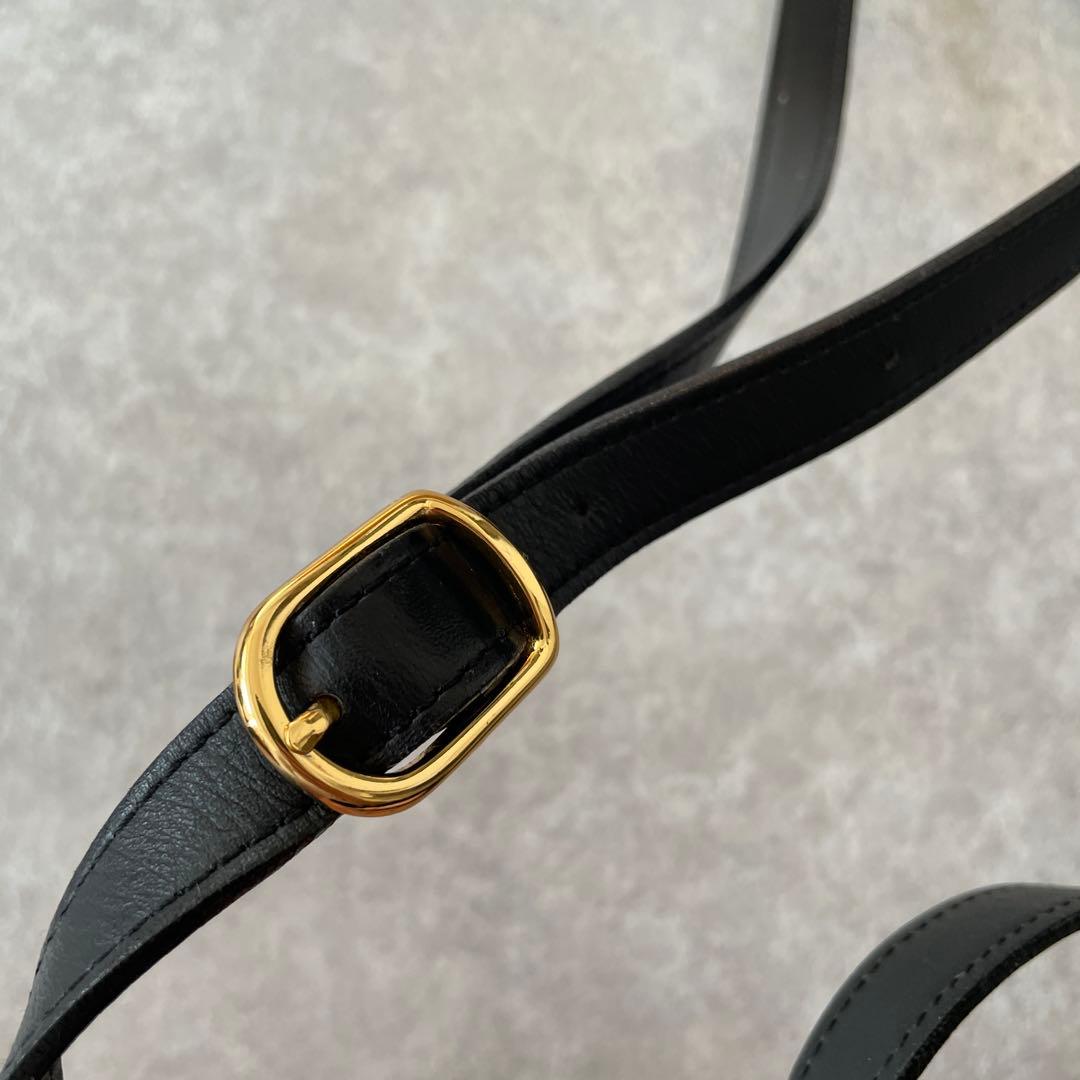 美品 バーバリーズ レザー ショルダーバッグ フラップ ノバチェック 黒