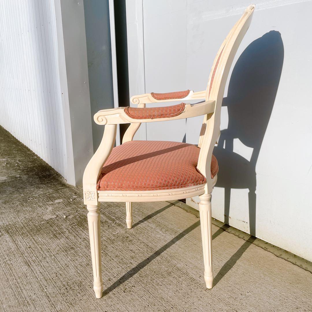 【美品②】ルイ16世様式 フランス華麗チェック織物張 メダリオンアームチェア