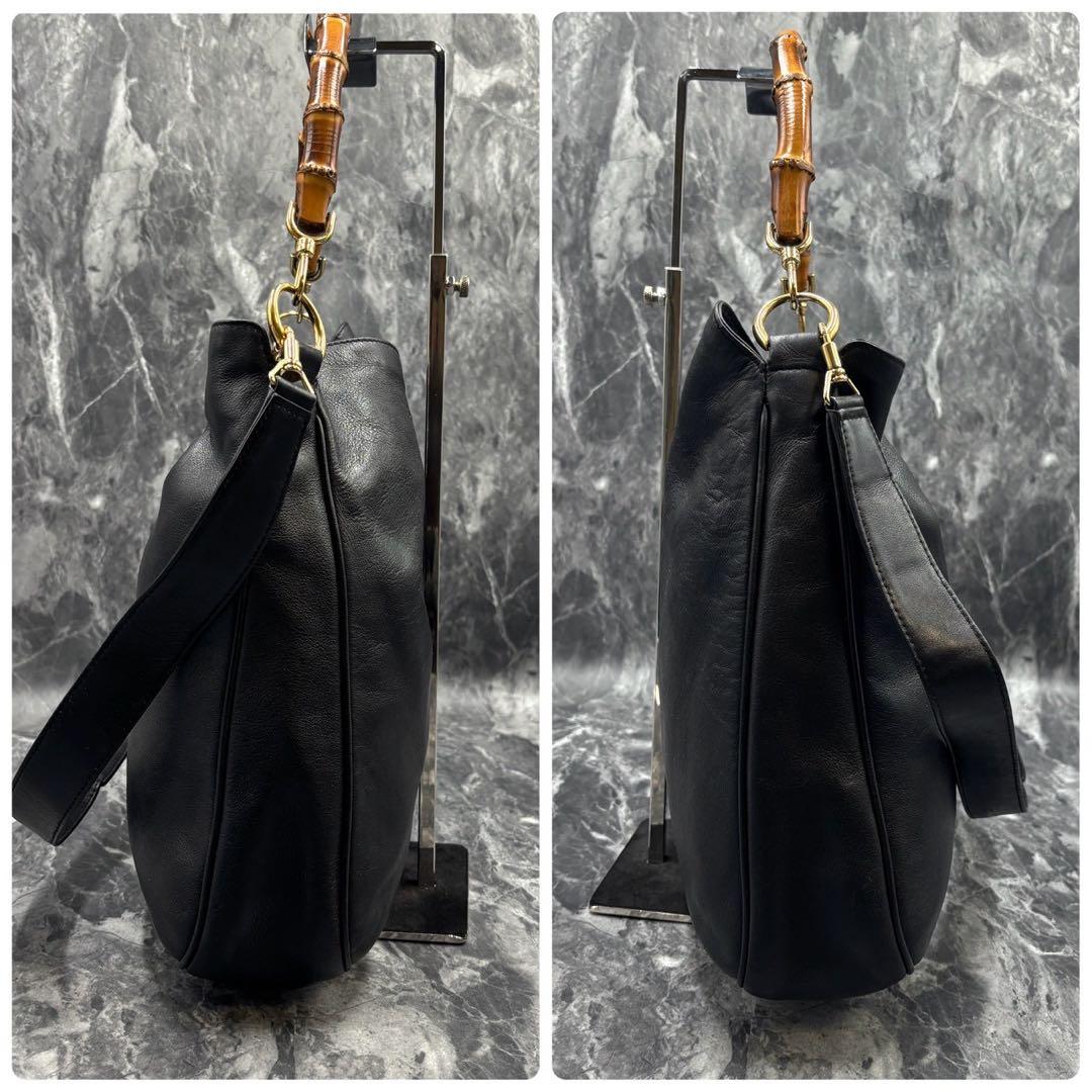 ✨美品✨GUCCI ショルダーバッグ 2way ハンド バンブー 黒 レザー