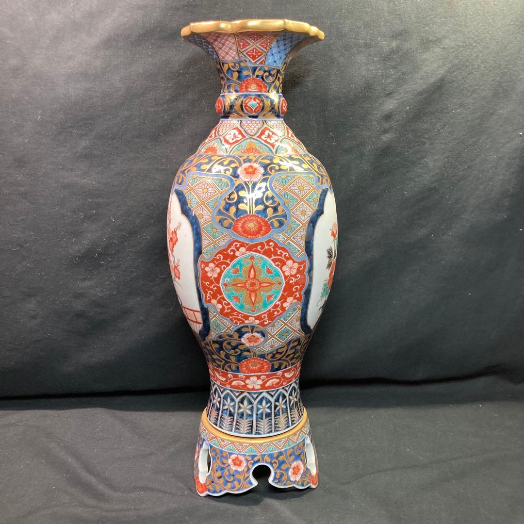 【美品】伊万里焼 神右衛門作 飾り壺 花瓶 置物