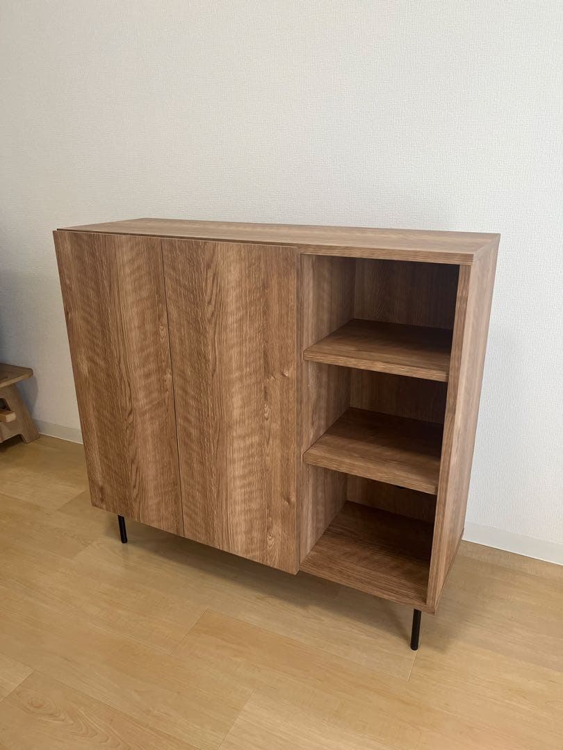 ブラウン木製キャビネット 90cm