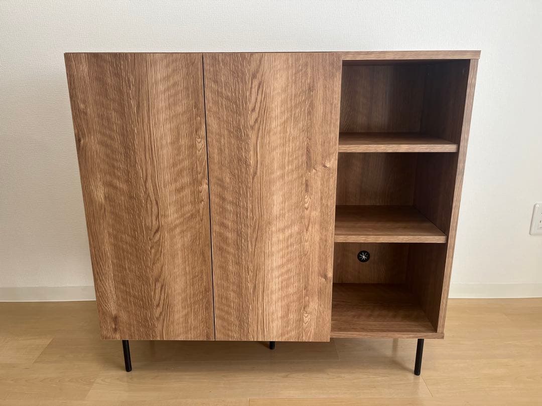 ブラウン木製キャビネット 90cm