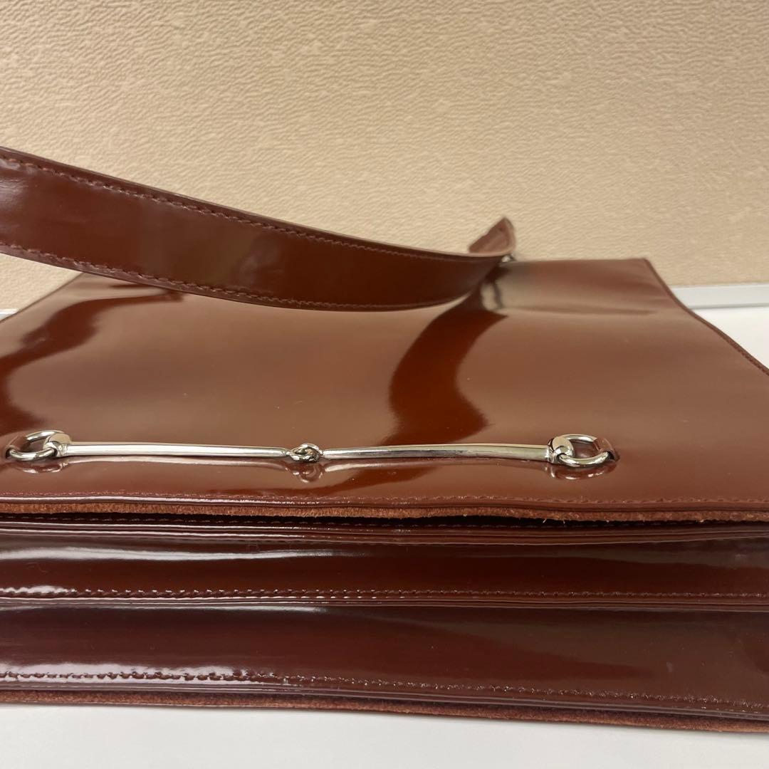 GUCCI ブラウン ホースビット　ショルダーバッグ　オールド　ヴィンテージ