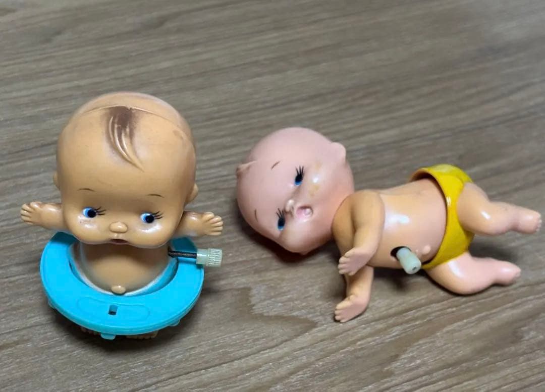【超レア】昭和レトロ　ネジでよちよち歩く赤ちゃん人形✖️2体セット