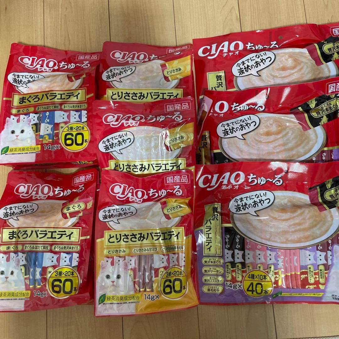 CIAO 猫用おやつ とりささみ・まぐろバラエティ 60本入り40袋入り計420