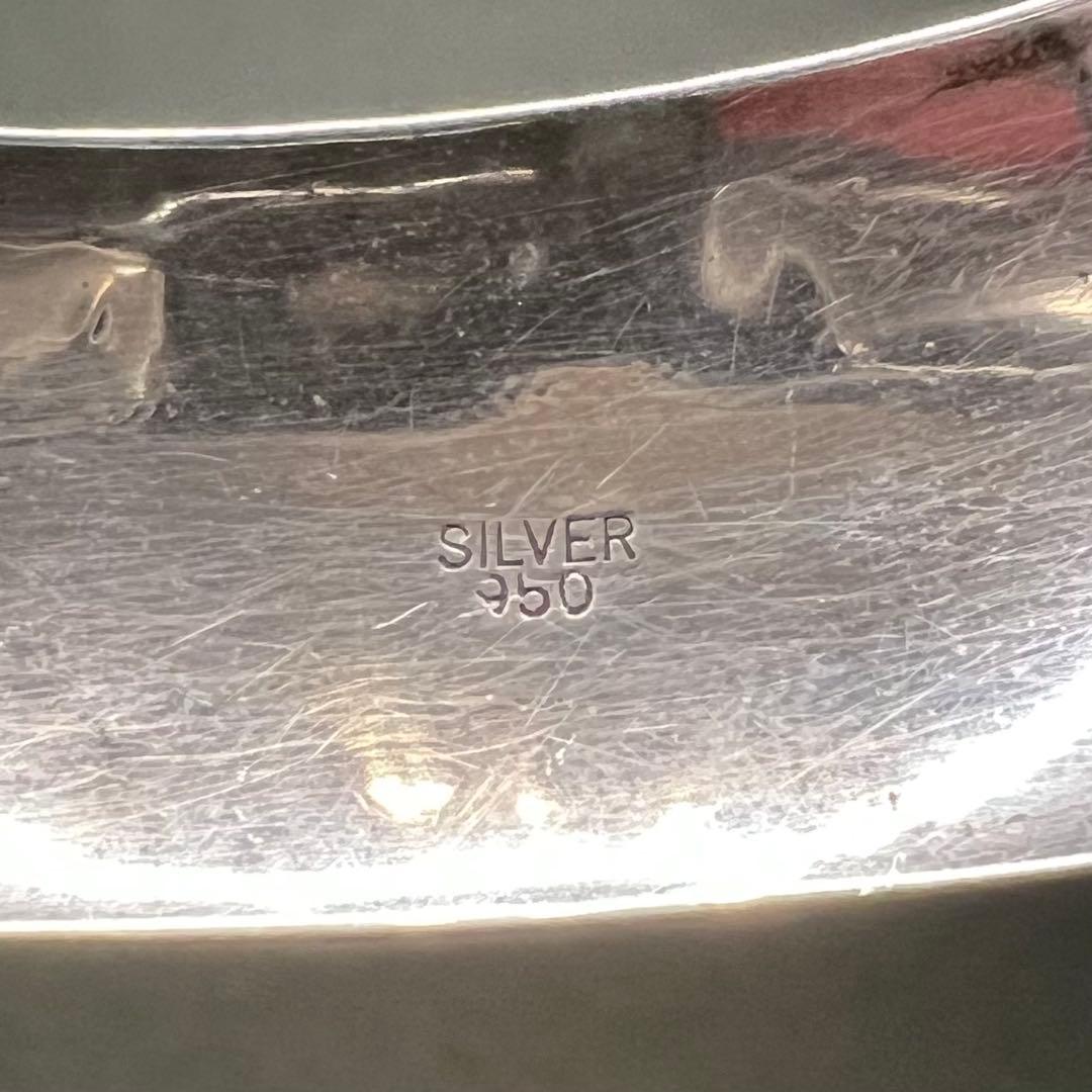 銀製 SILVER 950 刻印有 植物紋様 シルバーバングル ブレスレット純銀