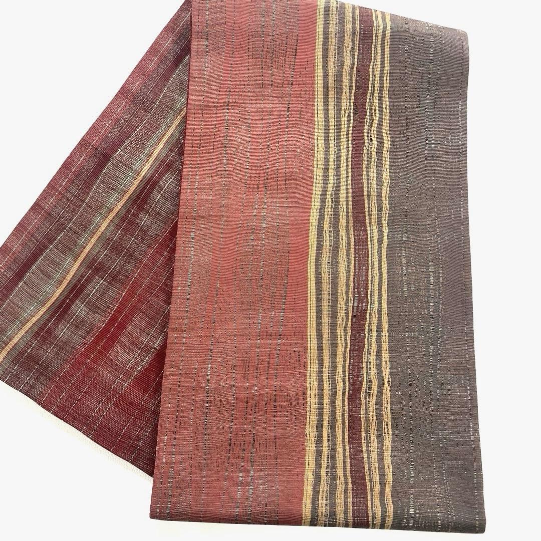 専用帯5106 ●小森草木染工房 小森久 草木染 本場筑前博多織 両面全通 袋帯