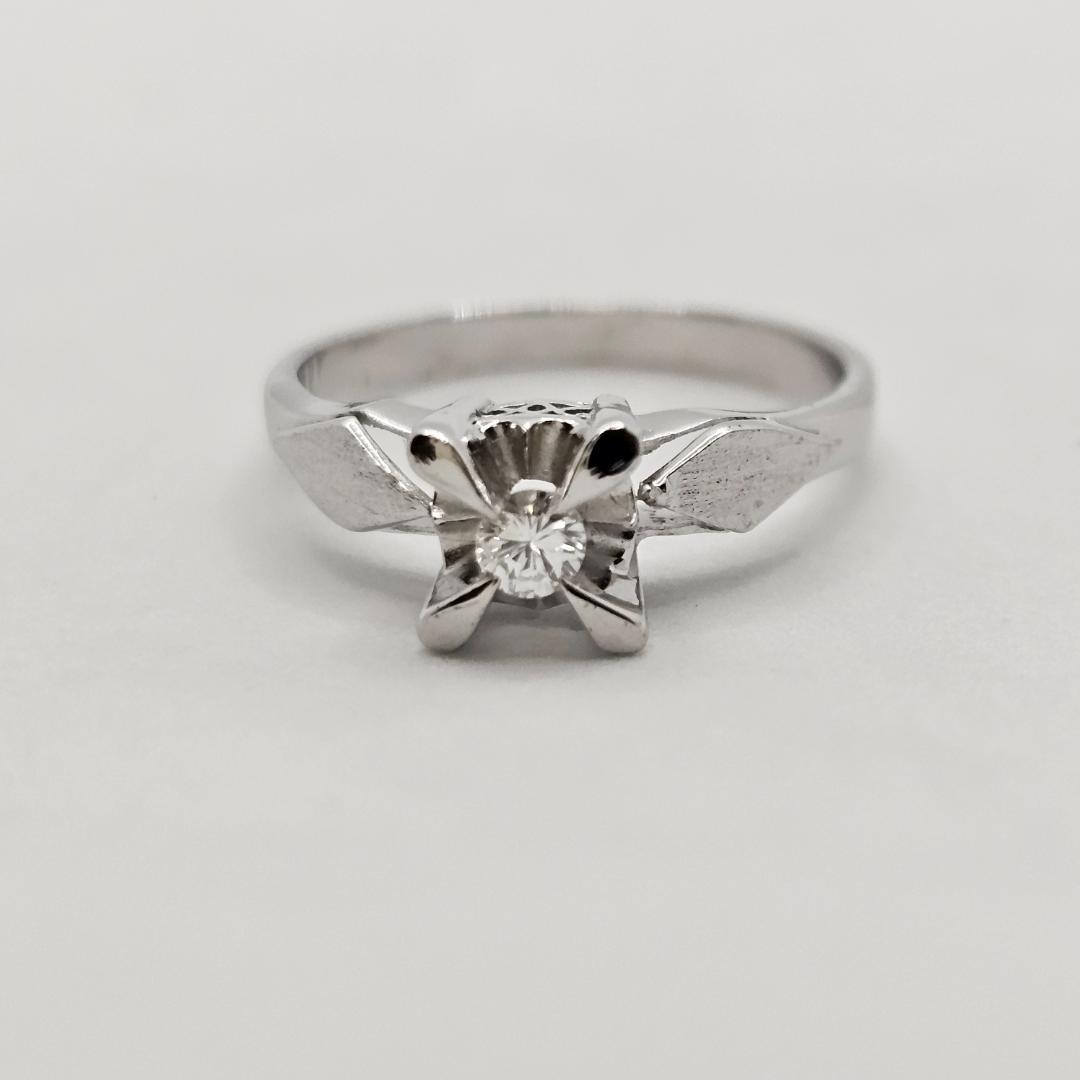 K14WG ダイヤ リング 0.11ct 12.5号