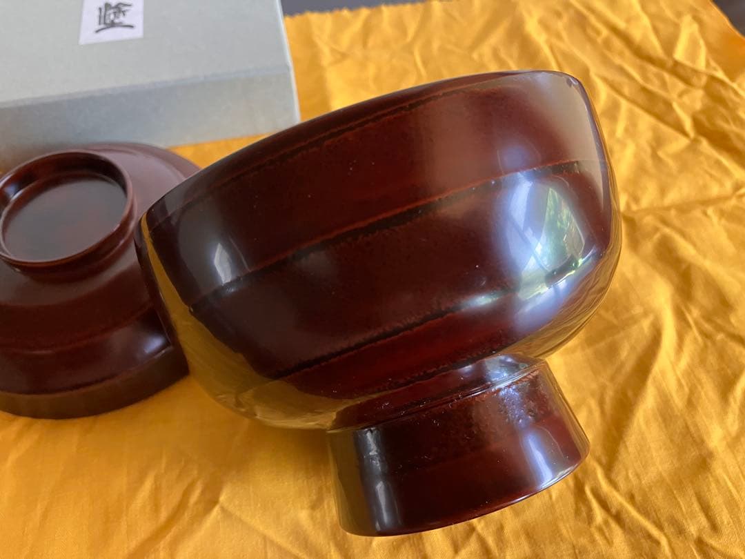 輪島塗　蓋付椀　お椀　１客　高台椀　高足椀