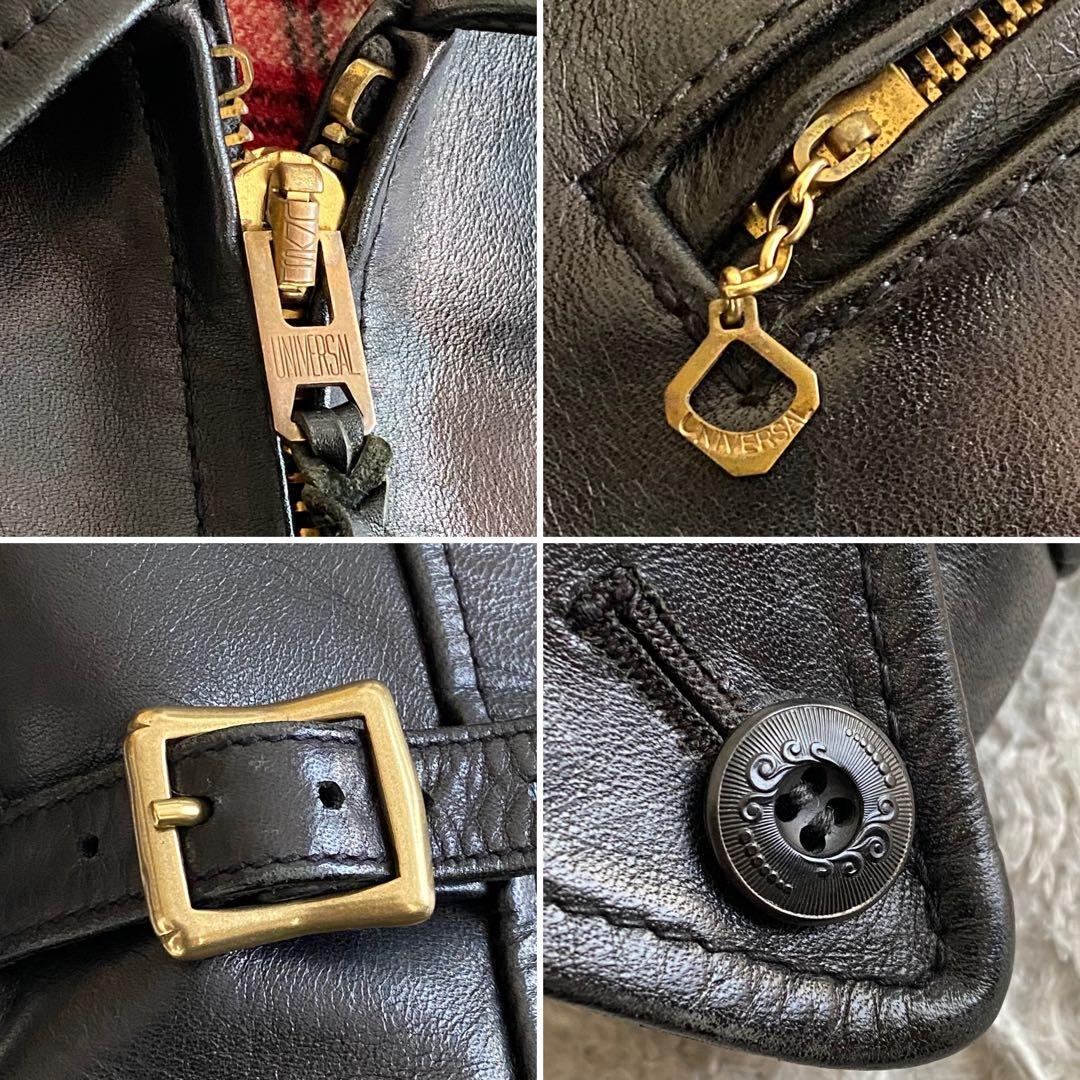 美品/38 Y’2 LEATHER HVR-42 馬革 ライダースジャケット 黒