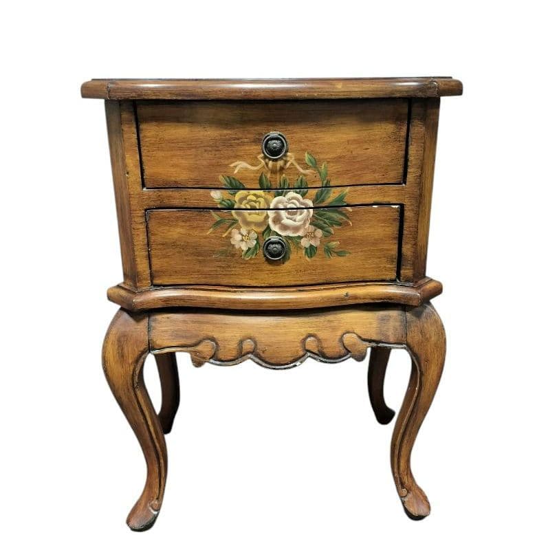 猫脚 チェスト2段 アンティーク ナイトテーブル/サイドテーブル/花台 猫足