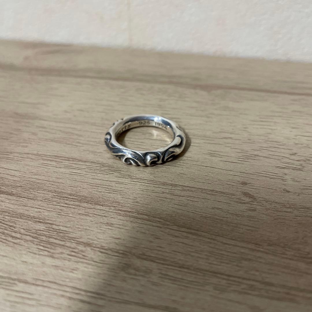 CHROME HEARTS スクロールバンド リングシルバー15号 【原本付】