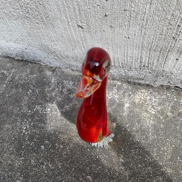 Salviati｜murano/ムラーノ｜ガラスオブジェクト｜赤｜鳥｜