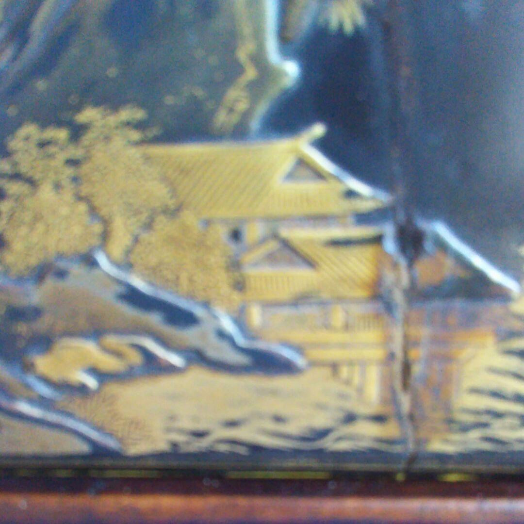 江戸時代蒔絵硯屏紫檀