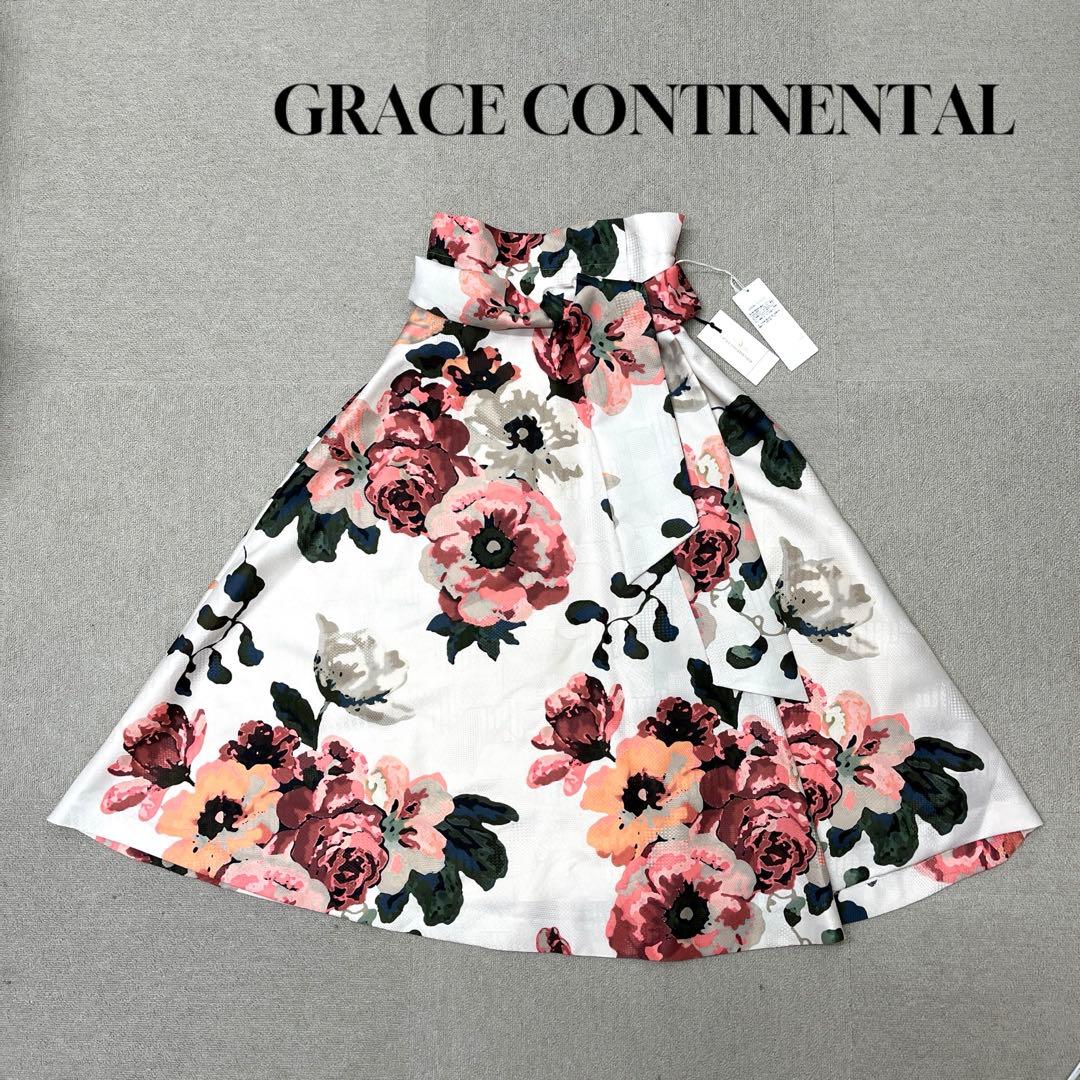 ★新品★ GRACE CONTINENTAL フレアスカート　花柄　Mサイズ