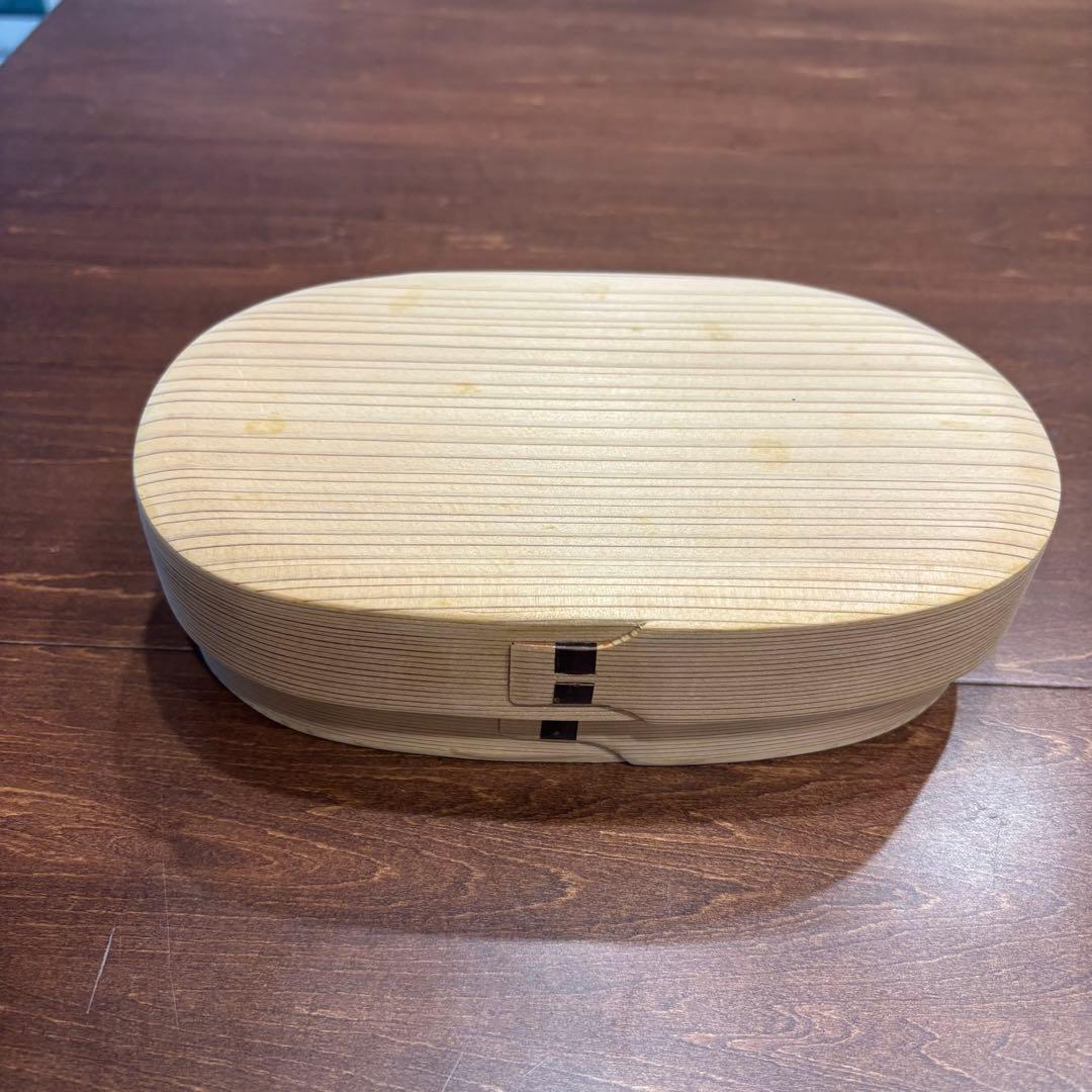 柴田慶信商店　小判弁当箱　天然杉•秋田杉の曲げわっぱ （大）